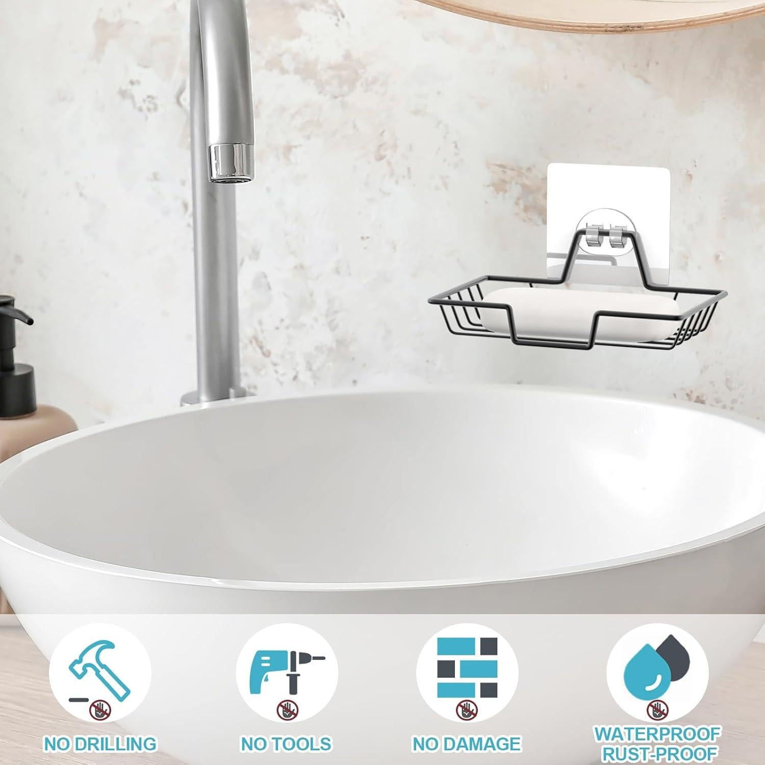 Soporte para Jabón de Acero Inoxidable LBshmao-D Negro