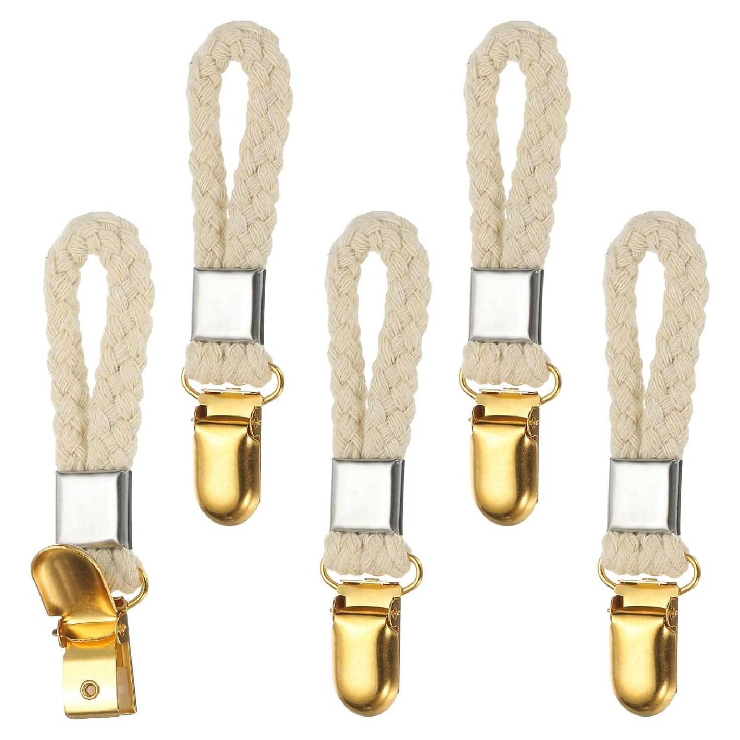 Clips para Toallas de Té PATIKIL 5 Pcs Beige con Metal Dorado