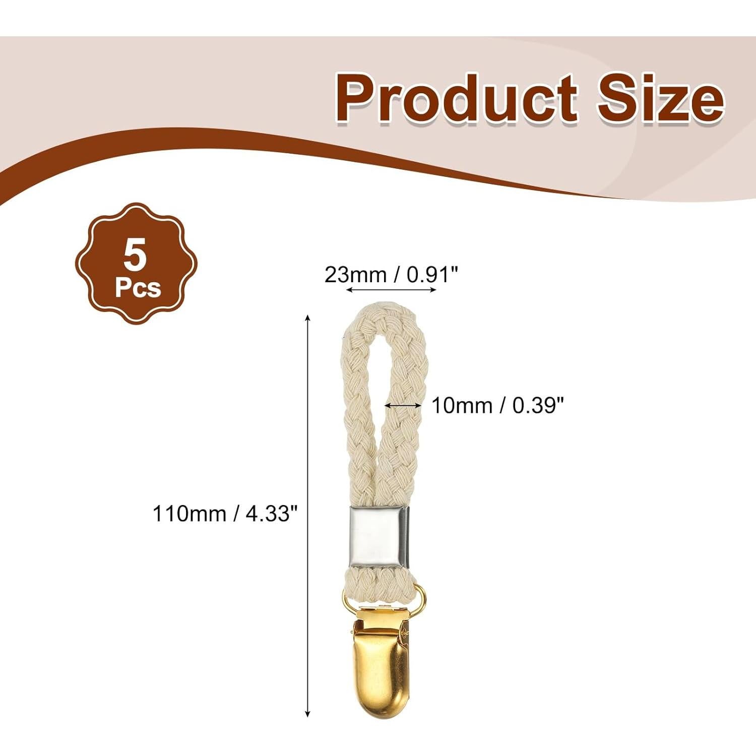 Clips para Toallas de Té PATIKIL 5 Pcs Beige con Metal Dorado