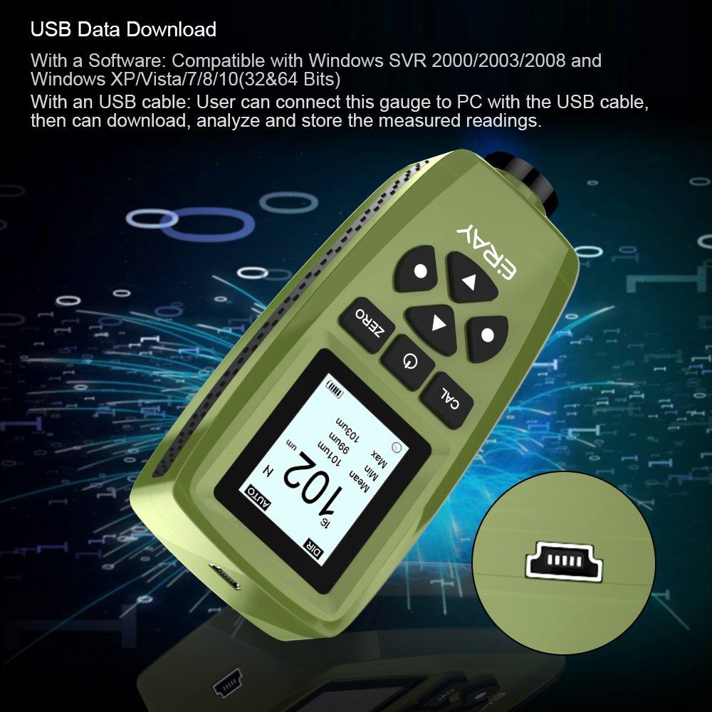 Medidor de Grosor de Pintura ERAY con Pantalla LCD Verde
