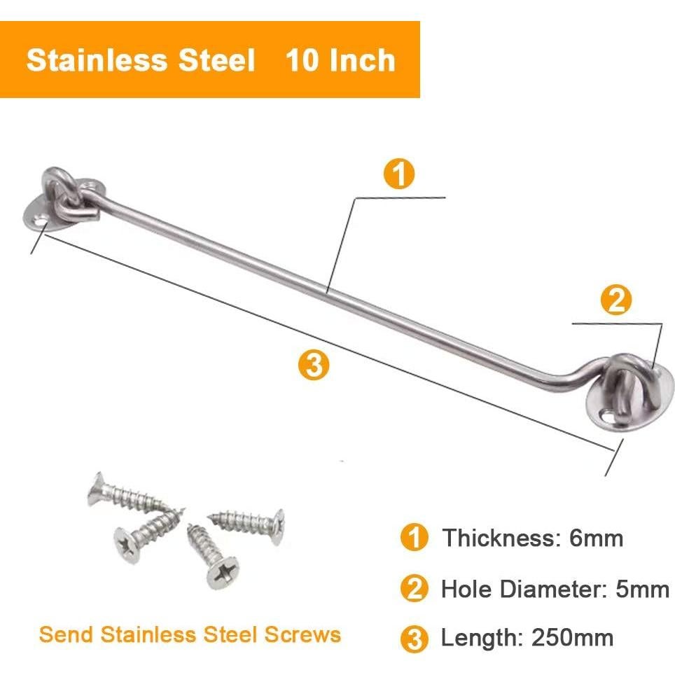 Pestillos de Acero Inoxidable Mgoodoo 2PCS 250mm para Puertas