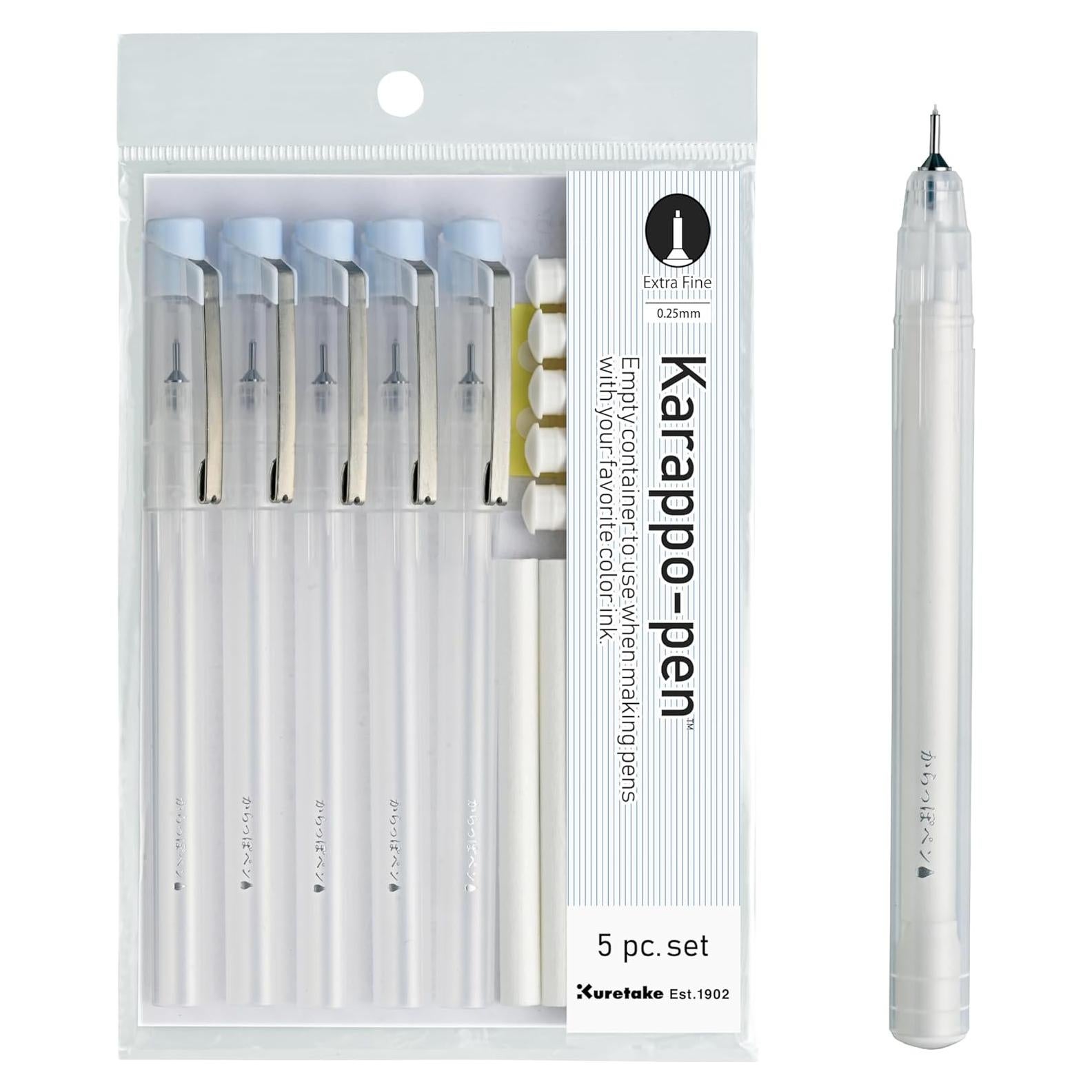 Bolígrafo Recargable Kuretake Karappo Pen 0.25mm Set 5 Piezas