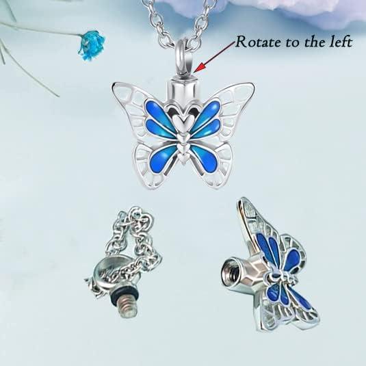 Collar de cremación mariposa DWJSu para cenizas - Acero inoxidable