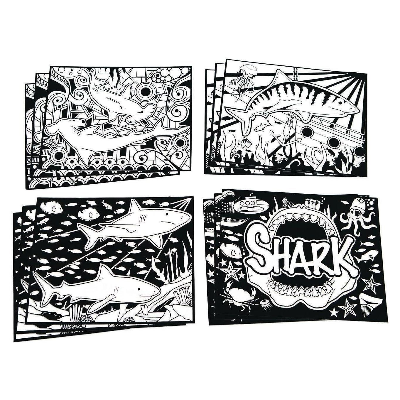 Pósters de Arte de Terciopelo Tiburón S&S Worldwide - 12 Unidades