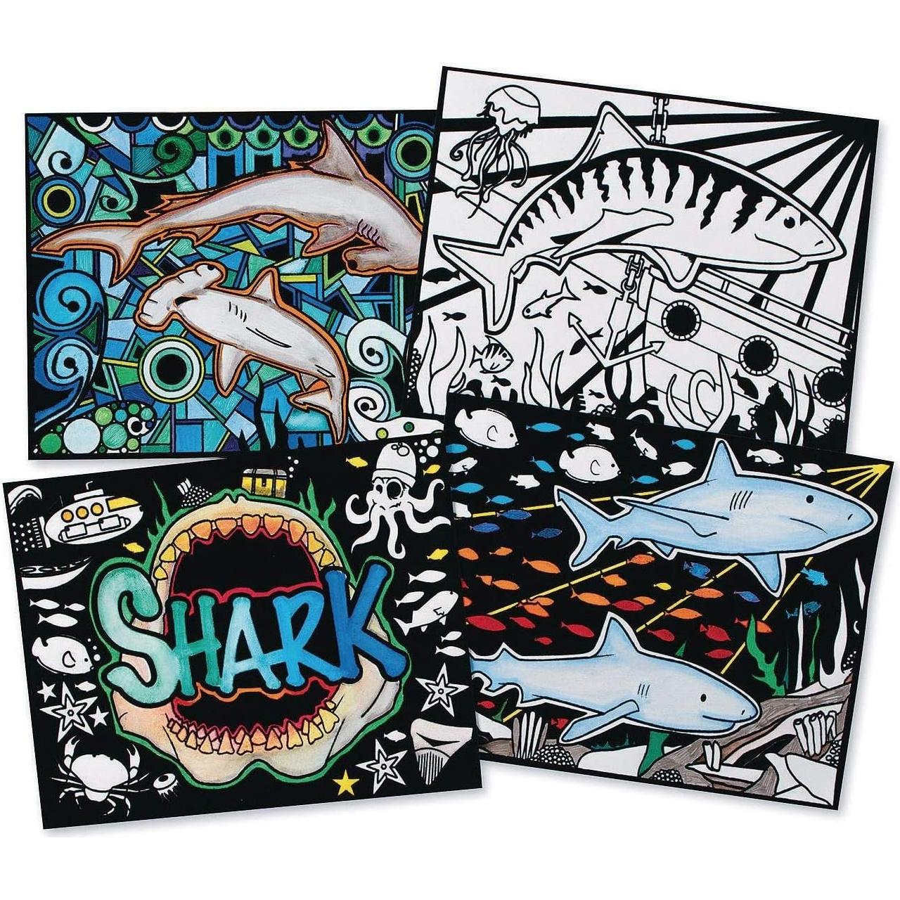 Pósters de Arte de Terciopelo Tiburón S&S Worldwide - 12 Unidades