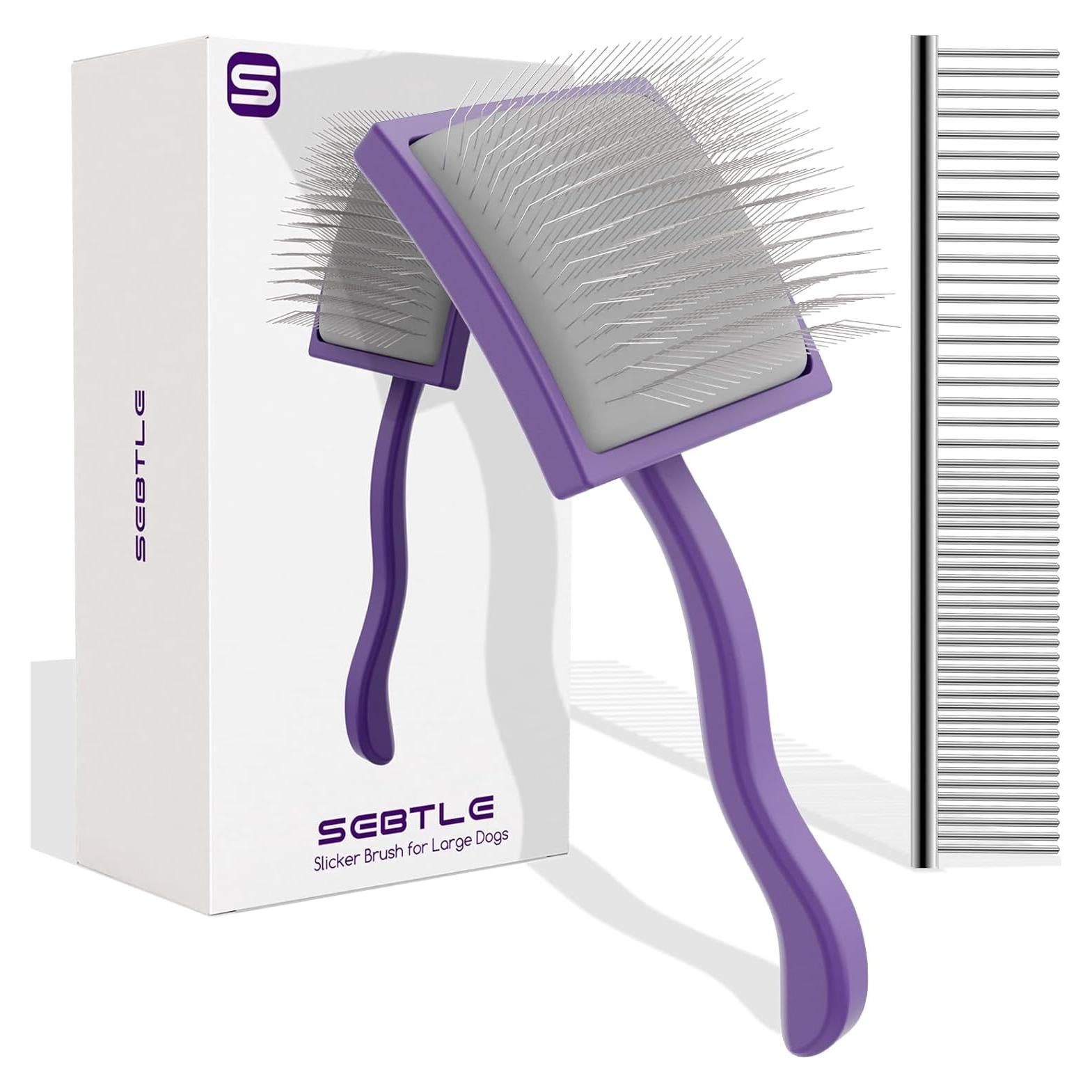 Cepillo Slicker Profesional Sebtle para Perros Grandes Morado