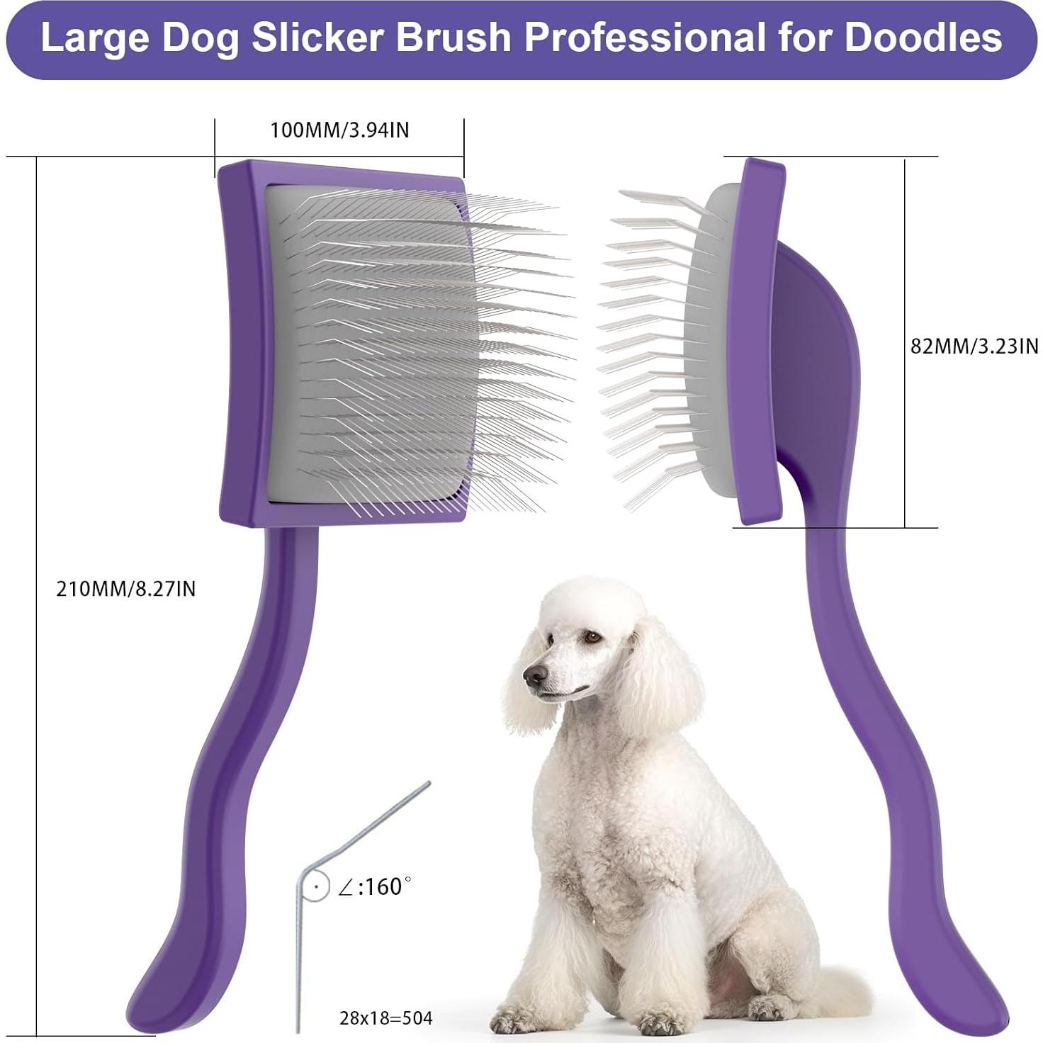 Cepillo Slicker Profesional Sebtle para Perros Grandes Morado