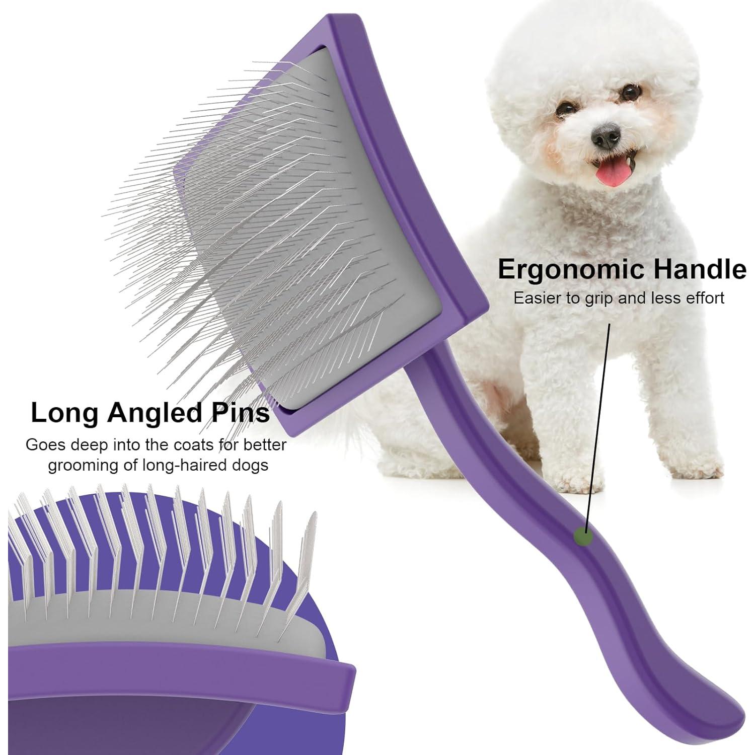 Cepillo Slicker Profesional Sebtle para Perros Grandes Morado