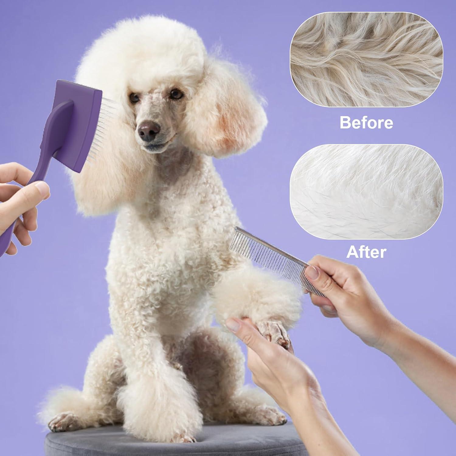 Cepillo Slicker Profesional Sebtle para Perros Grandes Morado