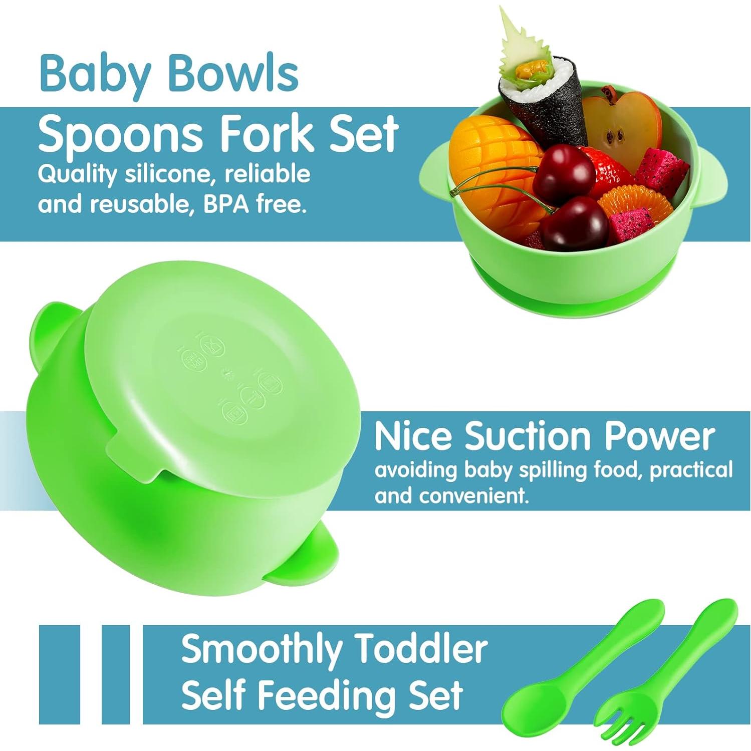 Juego de Tazones y Platos de Silicona Chengu para Bebés - 9 Piezas