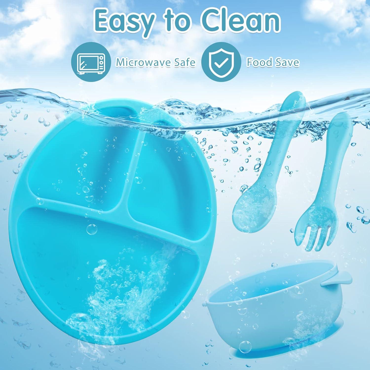 Juego de Tazones y Platos de Silicona Chengu para Bebés - 9 Piezas