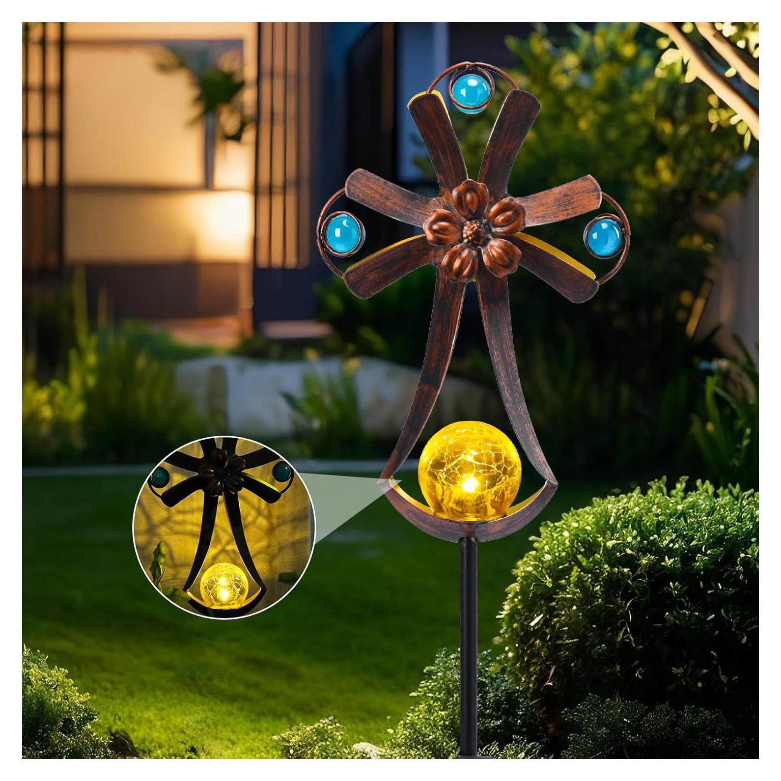 Luces de Jardín Solares ChromaticArt Cruz Decorativa LED