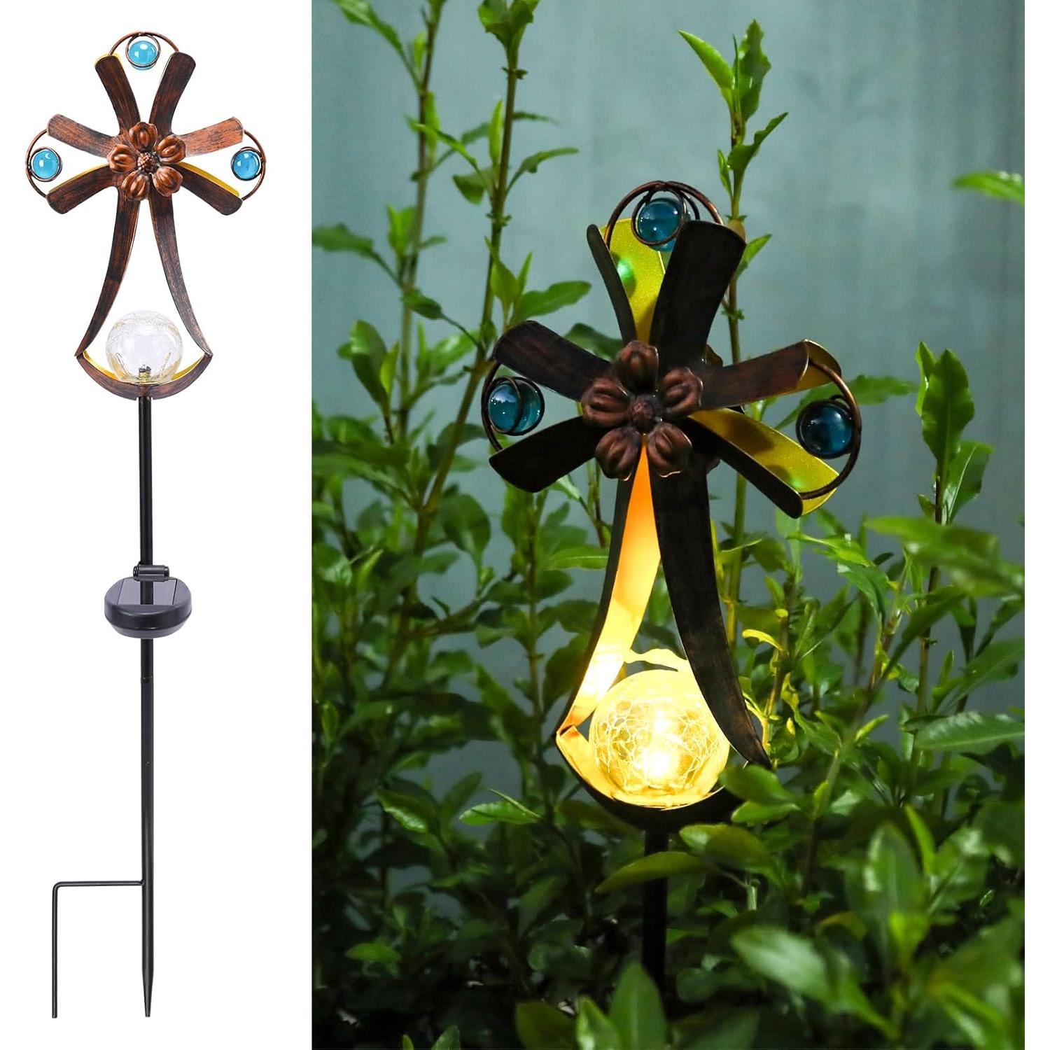 Luces de Jardín Solares ChromaticArt Cruz Decorativa LED