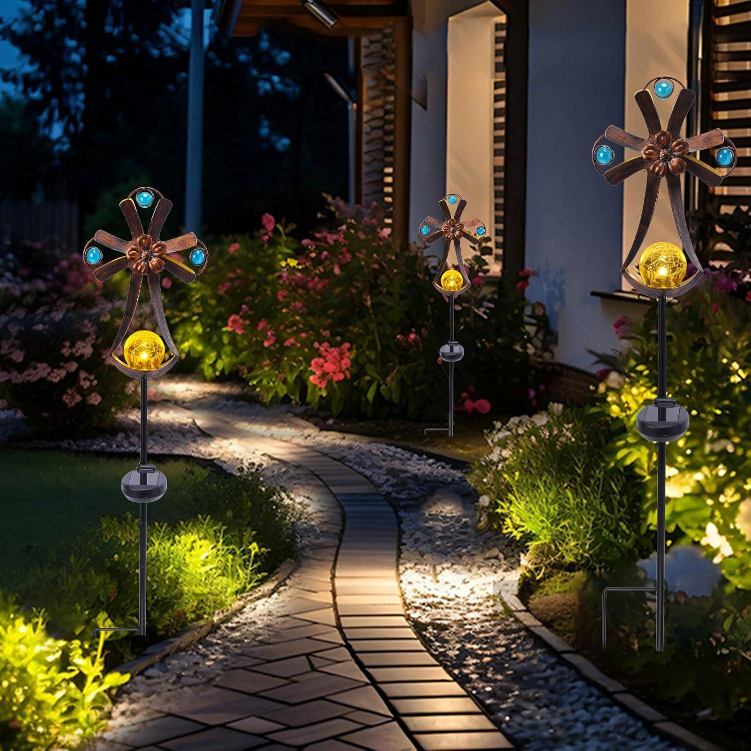 Luces de Jardín Solares ChromaticArt Cruz Decorativa LED