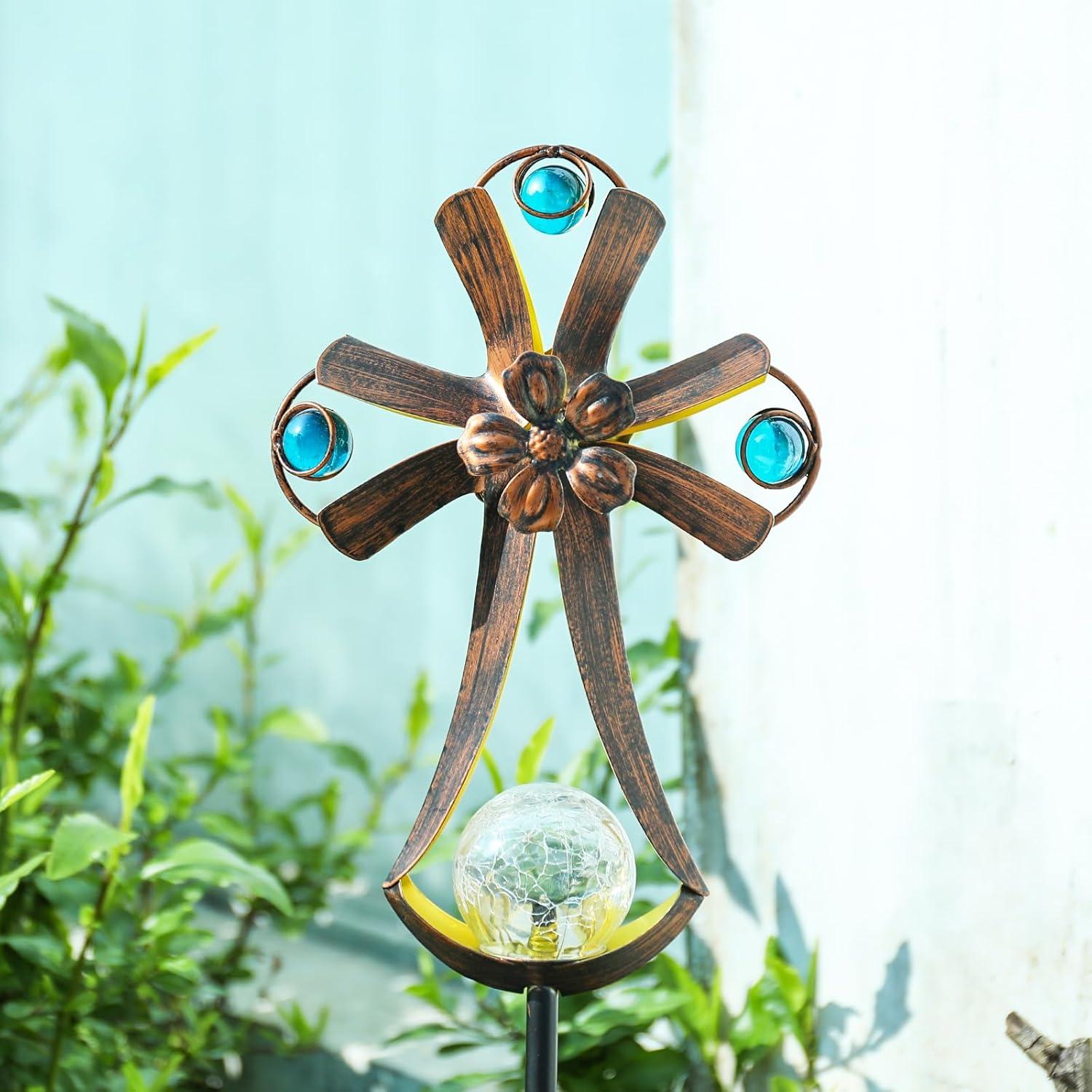 Luces de Jardín Solares ChromaticArt Cruz Decorativa LED