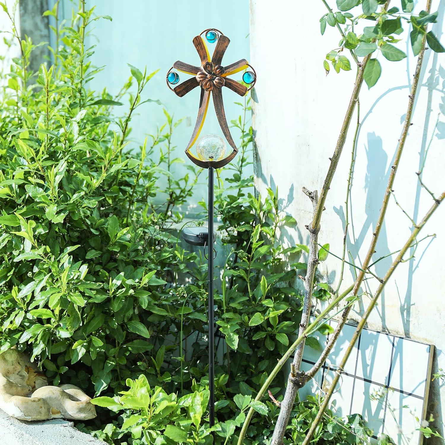 Luces de Jardín Solares ChromaticArt Cruz Decorativa LED