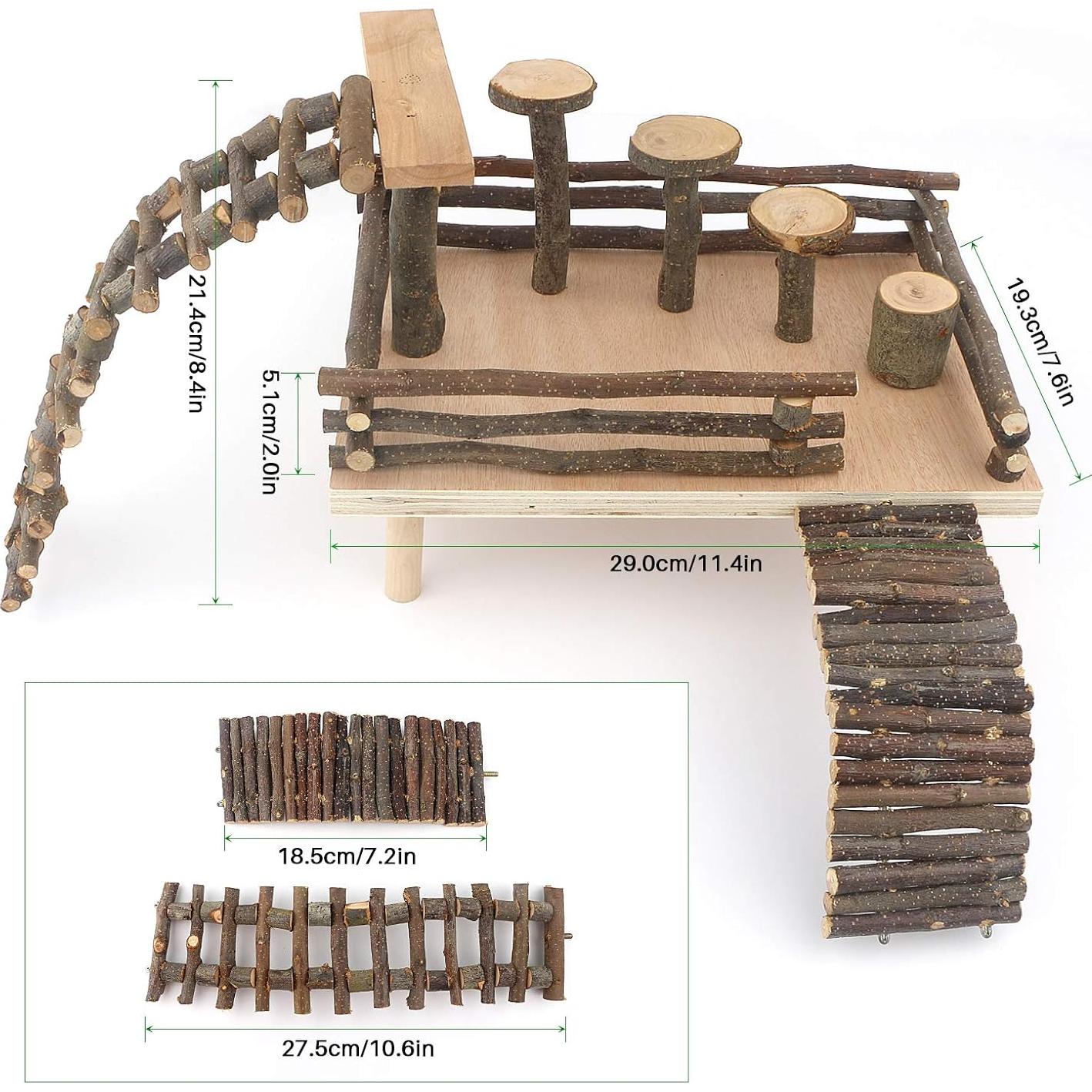 HOSUKKO Parque de Actividad para Hámster con Puente Grande