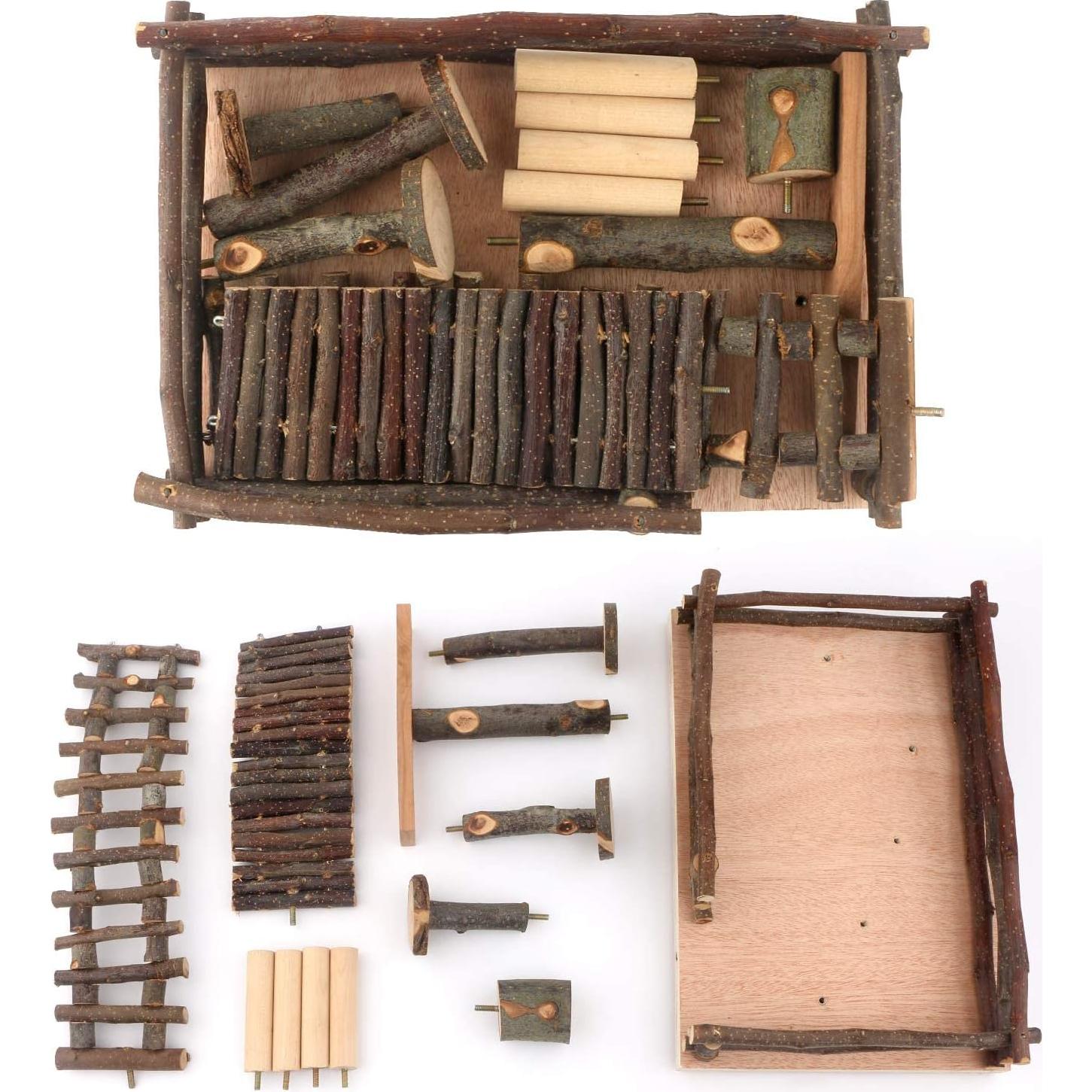 HOSUKKO Parque de Actividad para Hámster con Puente Grande