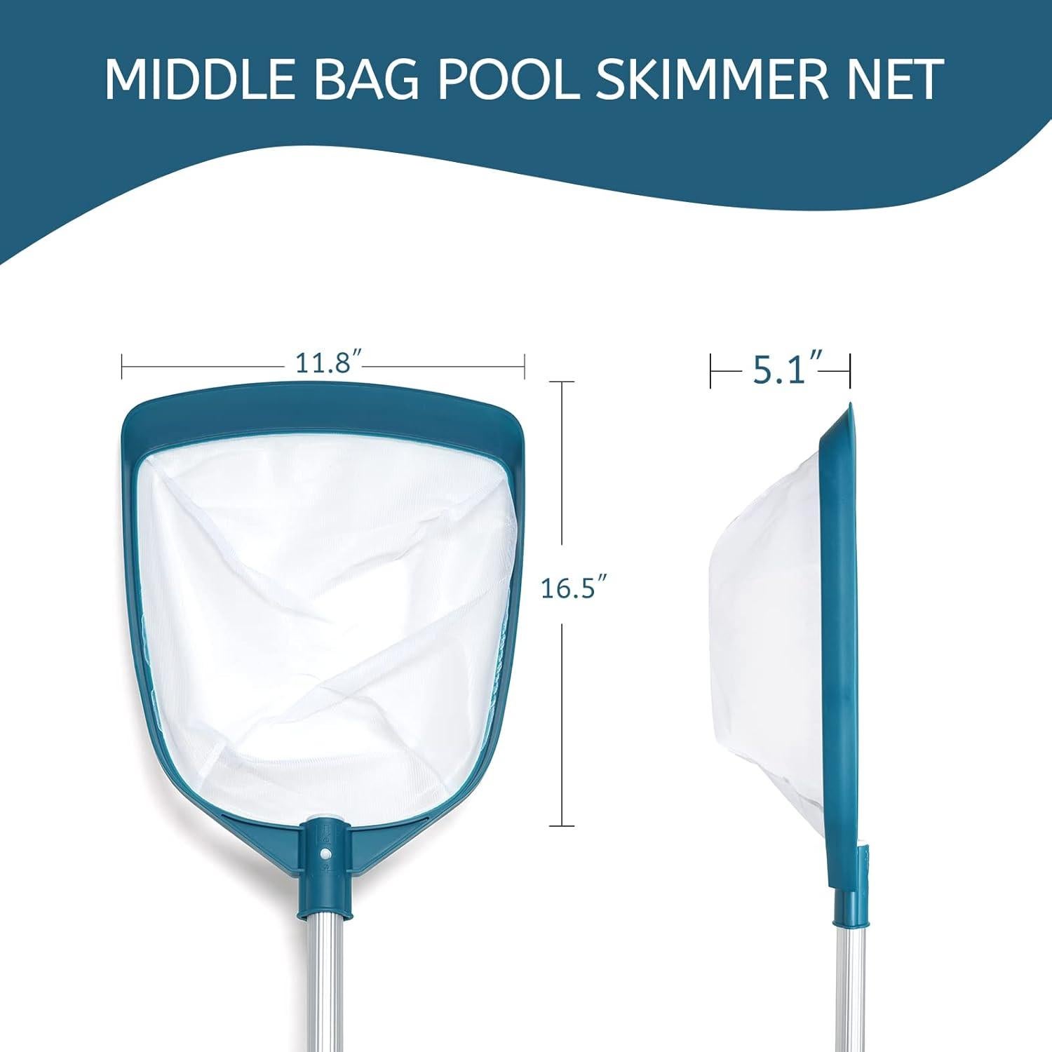 Skimmer de Piscina POOLWHALE con Polo Ajustable 0.40 a 1.52 m
