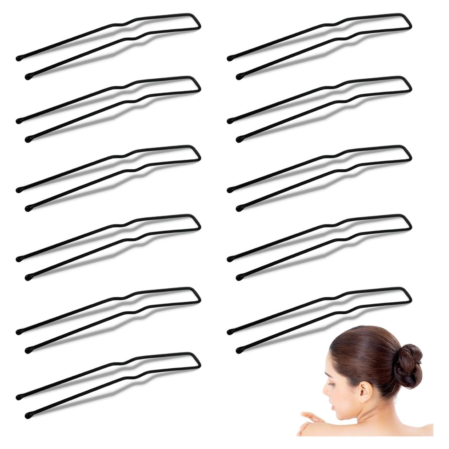 30 Pasadores de Pelo Metálicos SHEHARUHI para Cabello Grueso Negro