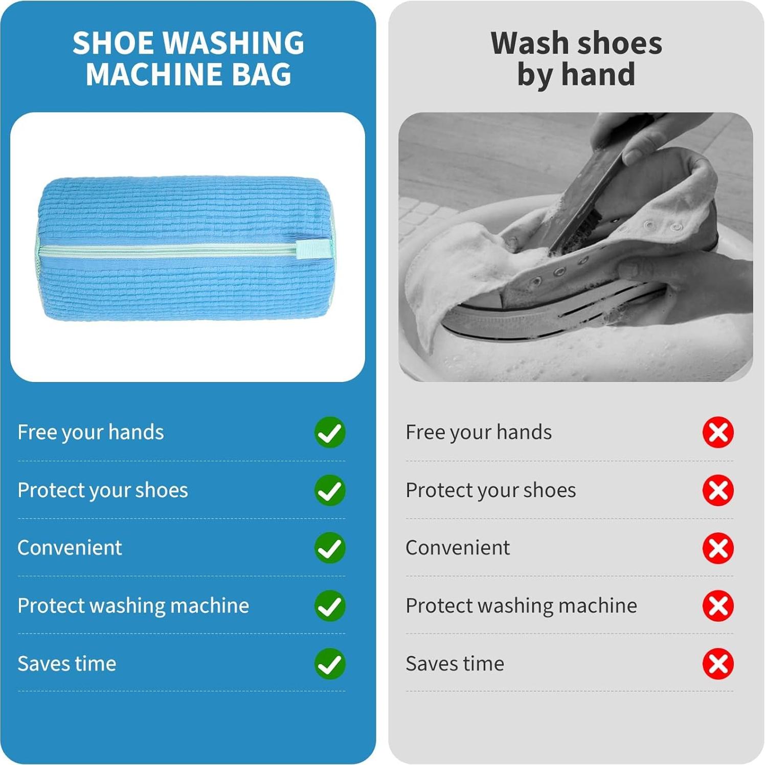 Bolsa de Lavado de Zapatos Aufee 2Pcs Reutilizable Azul