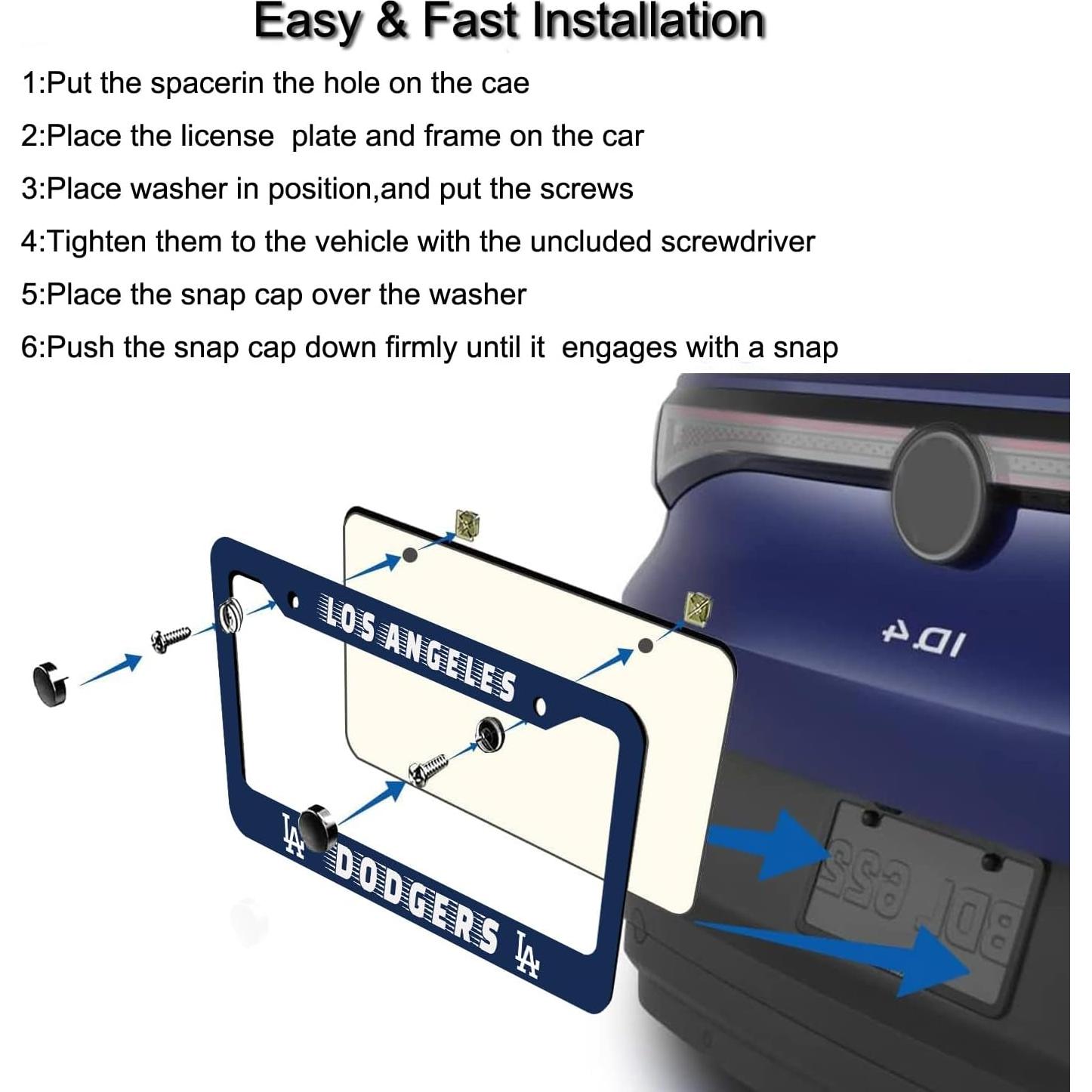 Marco de Placa de Licencia BOARLIDA Dodgers 31.43x16.13cm