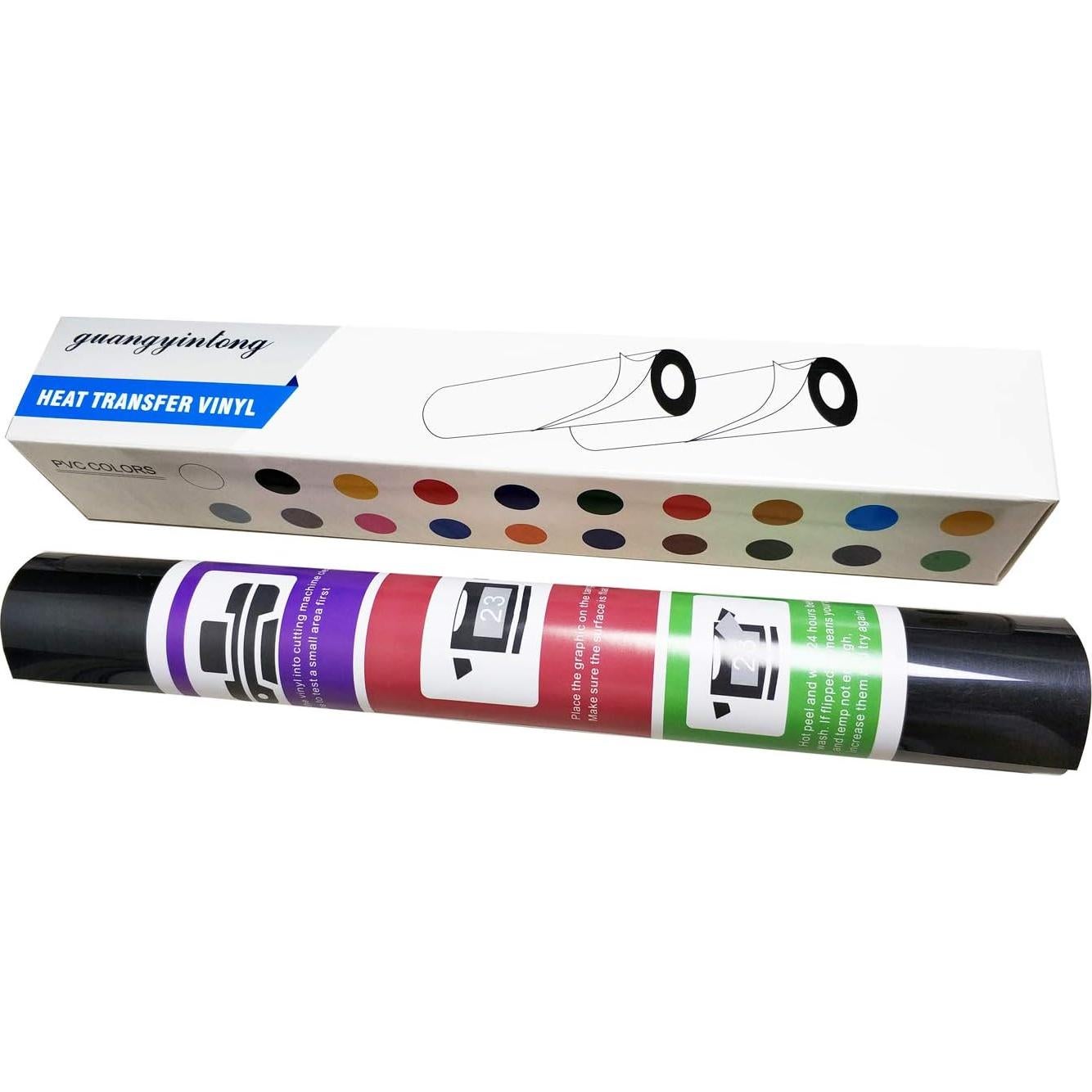 Rollo de Vinilo de Transferencia de Calor Guangyintong Negro 30.48 cm x 3.05 m
