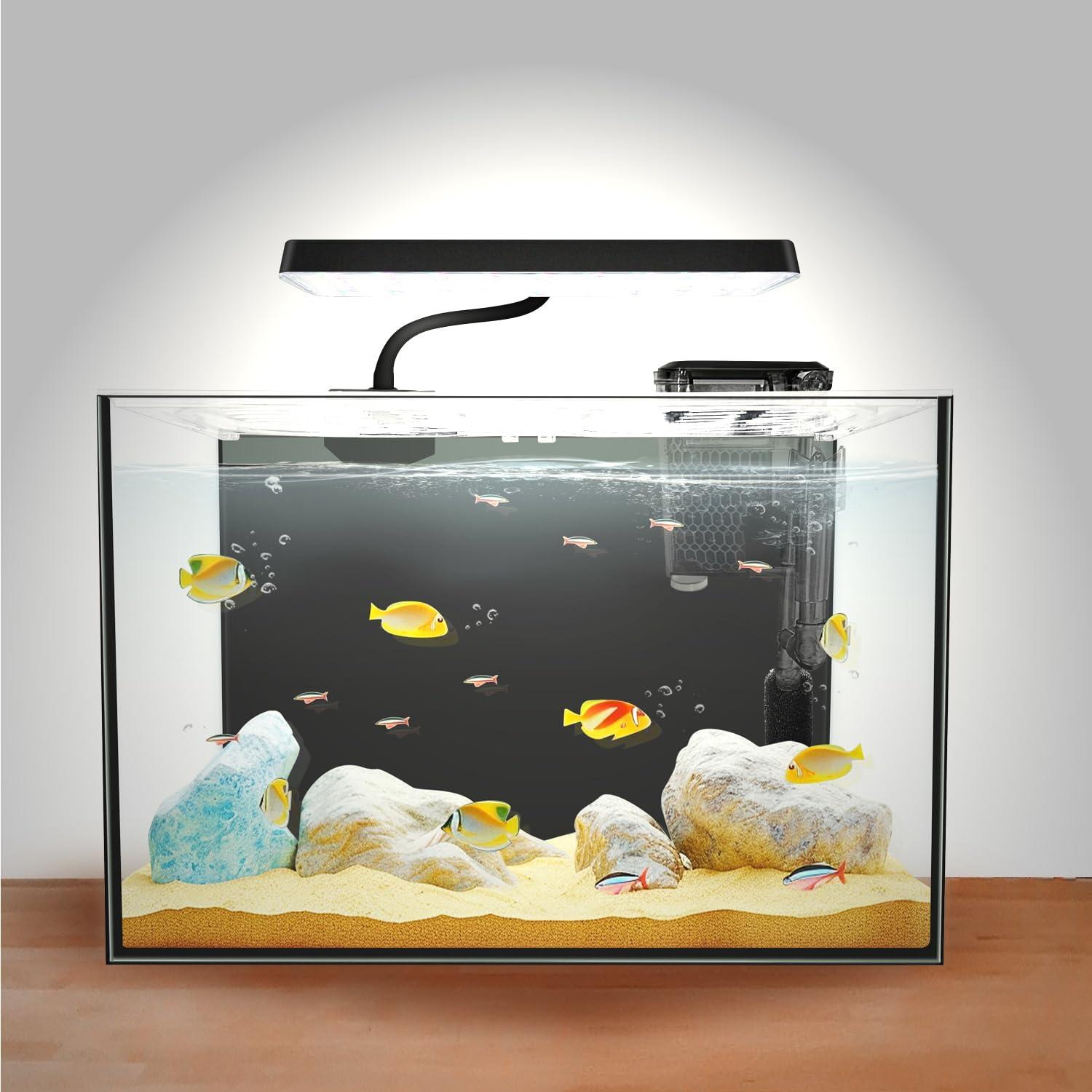 Acuario de vidrio nano iPriro 12.6" con filtro y luz LED