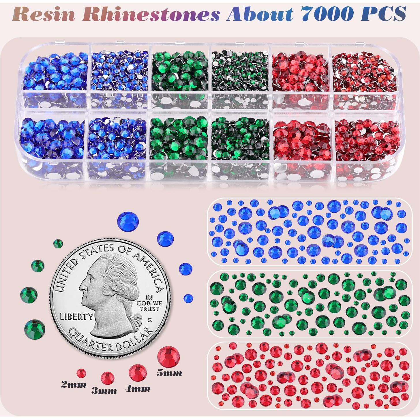 7000 Piedras de Resina Multicolor 2-5mm + 2 Pegamentos B7000