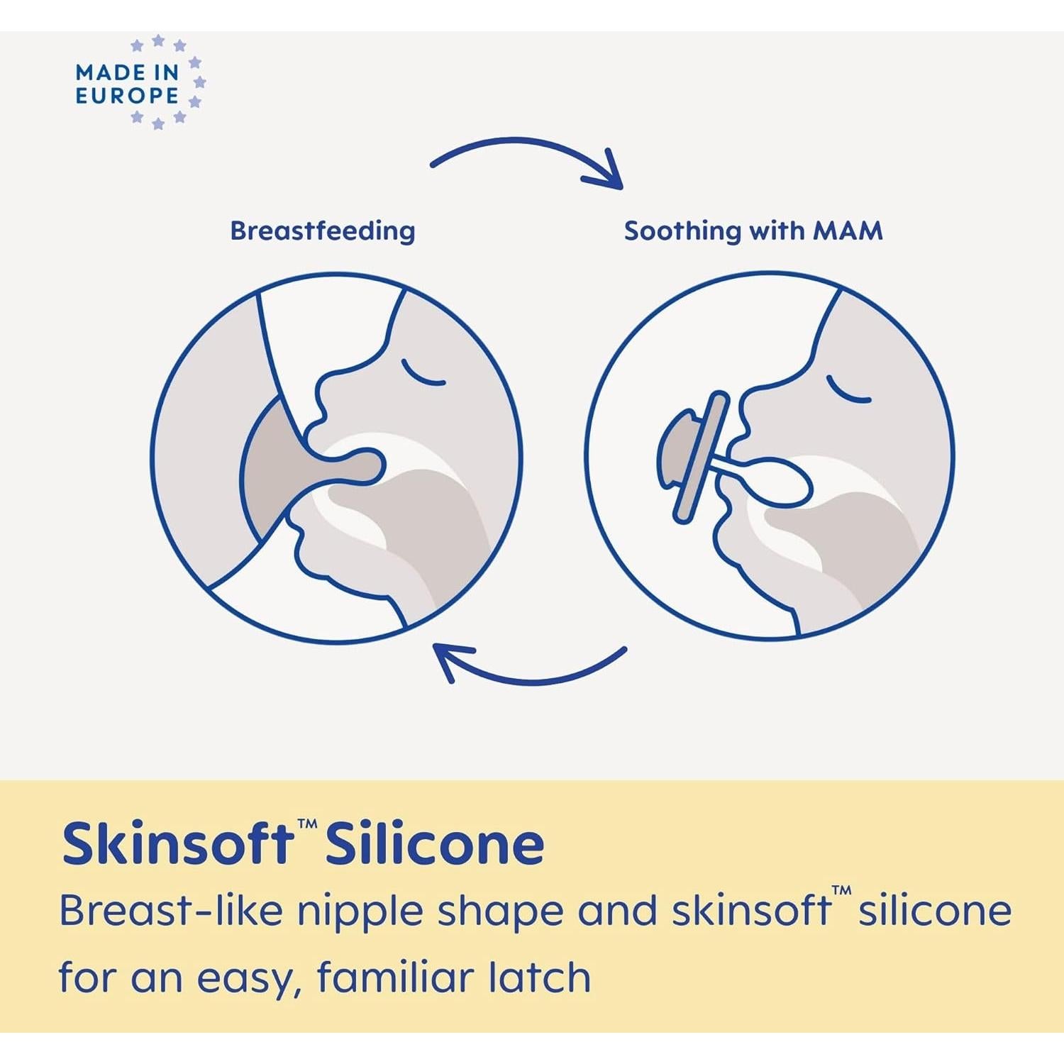 Chupete MAM Air Noche y Día para Bebé 6-16 Meses Piel Sensible