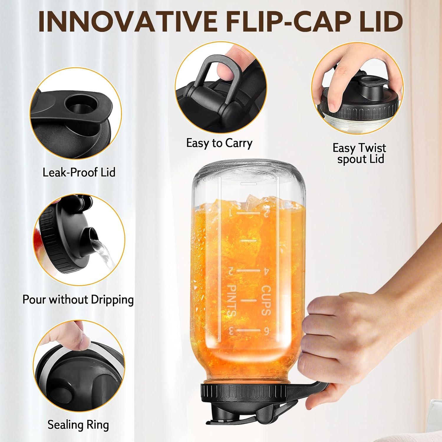 Jarra de Mason Mihlapi 0.91L con Tapa a Prueba de Fugas