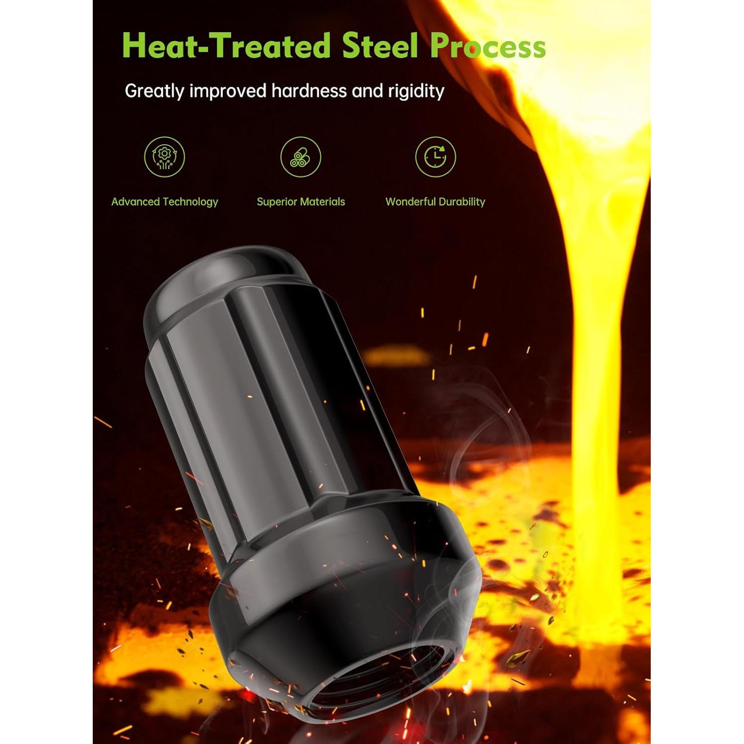 20 Tuercas de Perno de Cierre Negro AUTOPTIM 1/2"-20 para Jeep