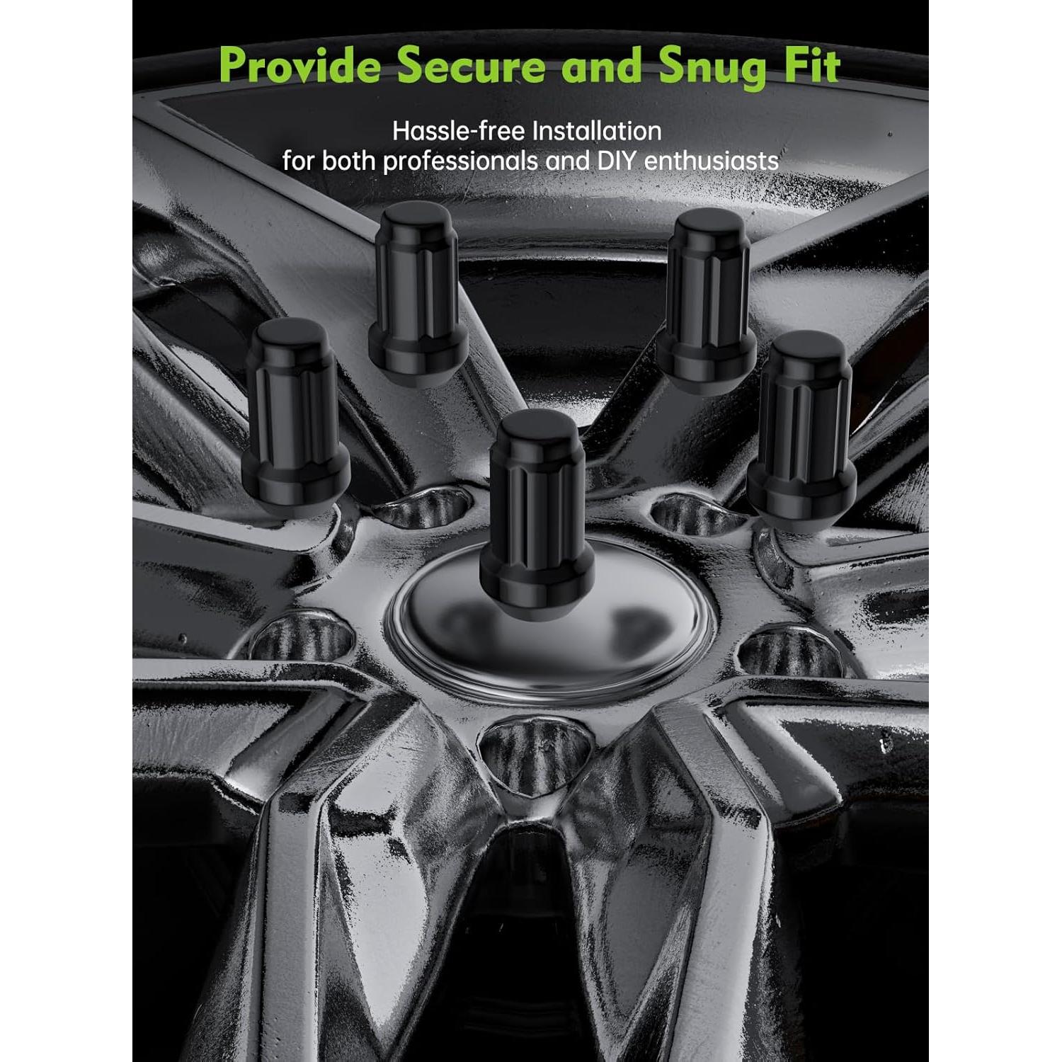 20 Tuercas de Perno de Cierre Negro AUTOPTIM 1/2"-20 para Jeep