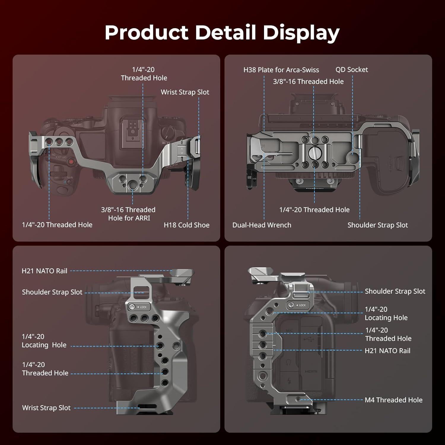 Jaula SmallRig 4977 para Canon EOS R5 Mark II con Protector