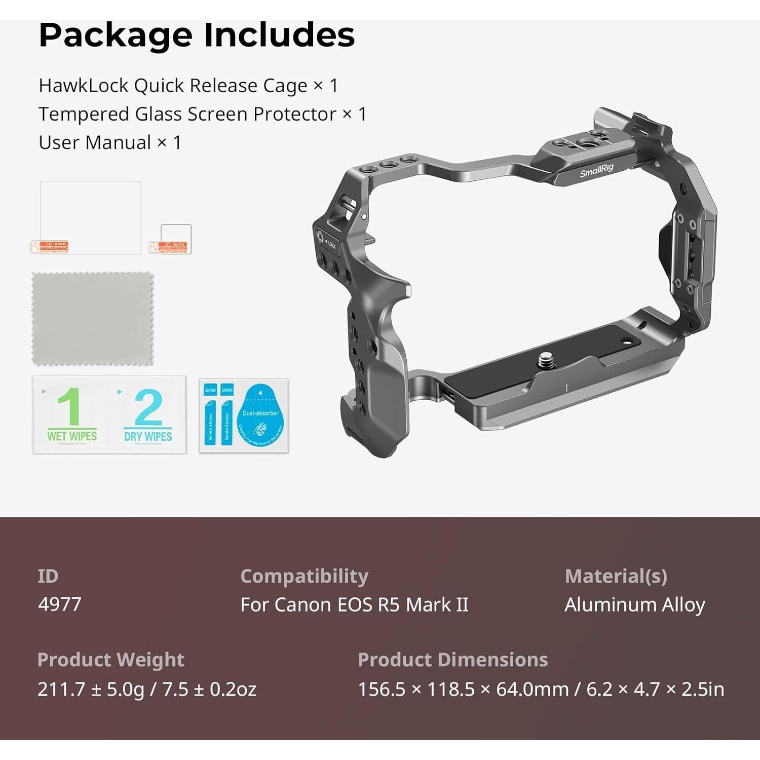 Jaula SmallRig 4977 para Canon EOS R5 Mark II con Protector