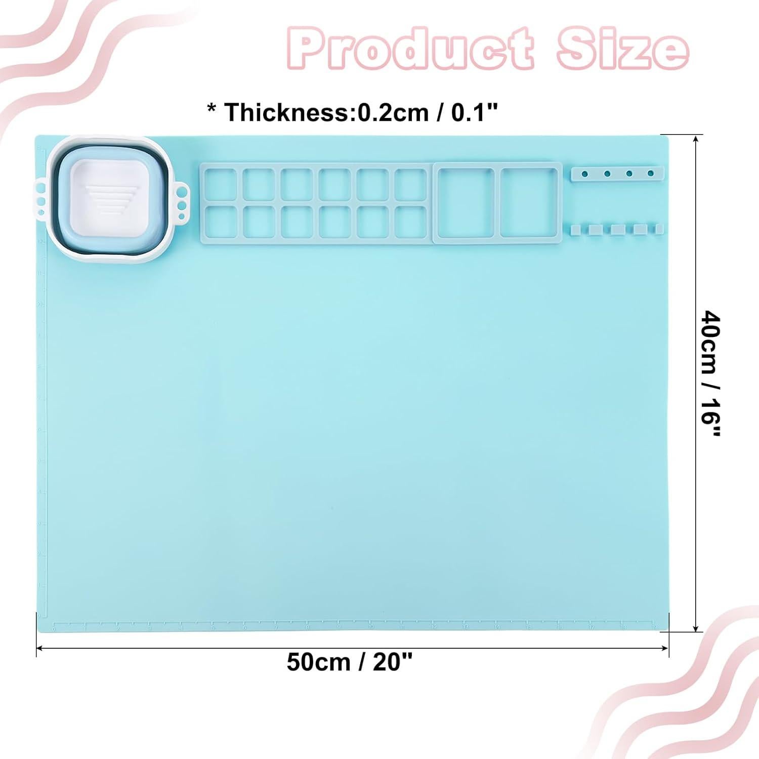 Alfombrilla de Silicona PATIKIL 51x41 cm para Manualidades Azul