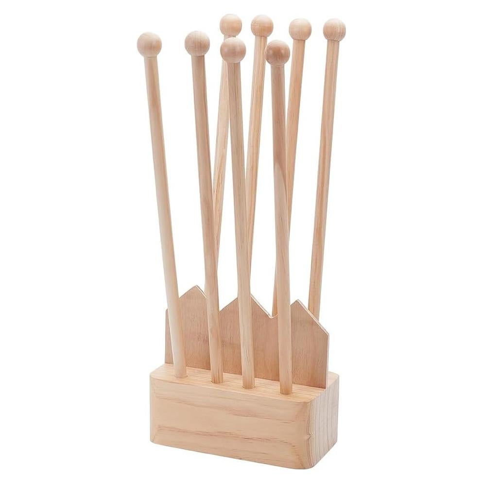 Soporte para Secar Bolsas de Plástico BENECREAT 8 Varillas Madera