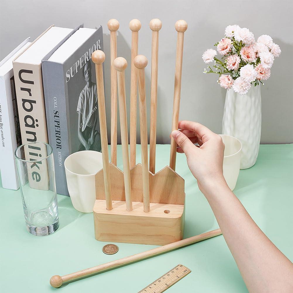 Soporte para Secar Bolsas de Plástico BENECREAT 8 Varillas Madera