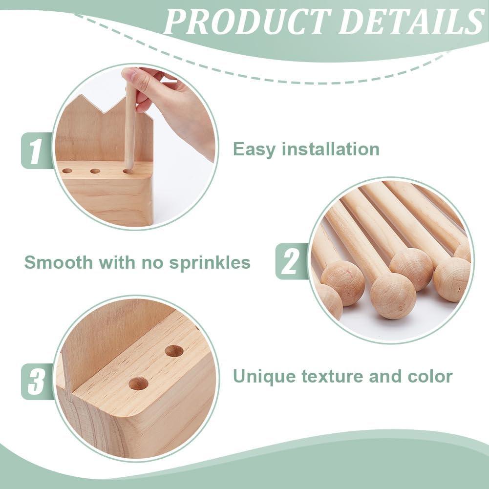 Soporte para Secar Bolsas de Plástico BENECREAT 8 Varillas Madera