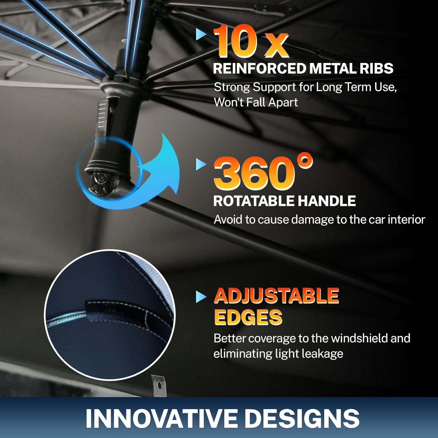 Protector Solar Plegable XUKEY para Parabrisas y Ventanas