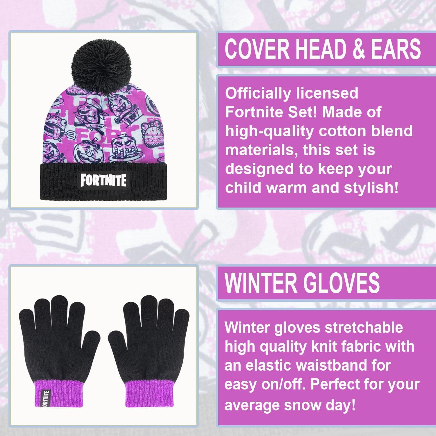 Set Gorro y Guantes de Invierno FORTNITE Niños 5-13 Años
