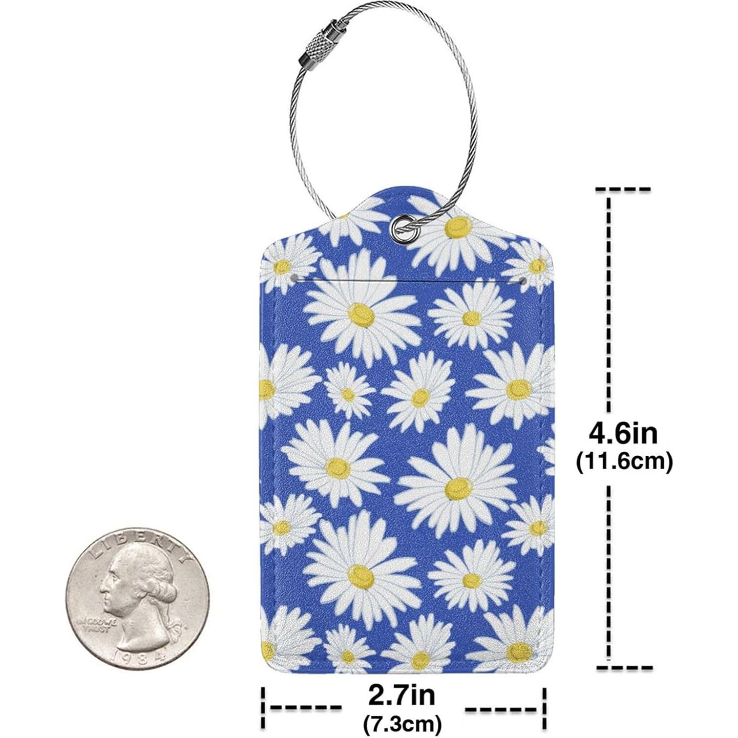 Etiquetas de Equipaje de Cuero Sintético Xovweinp Margarita 11.6x7.3cm