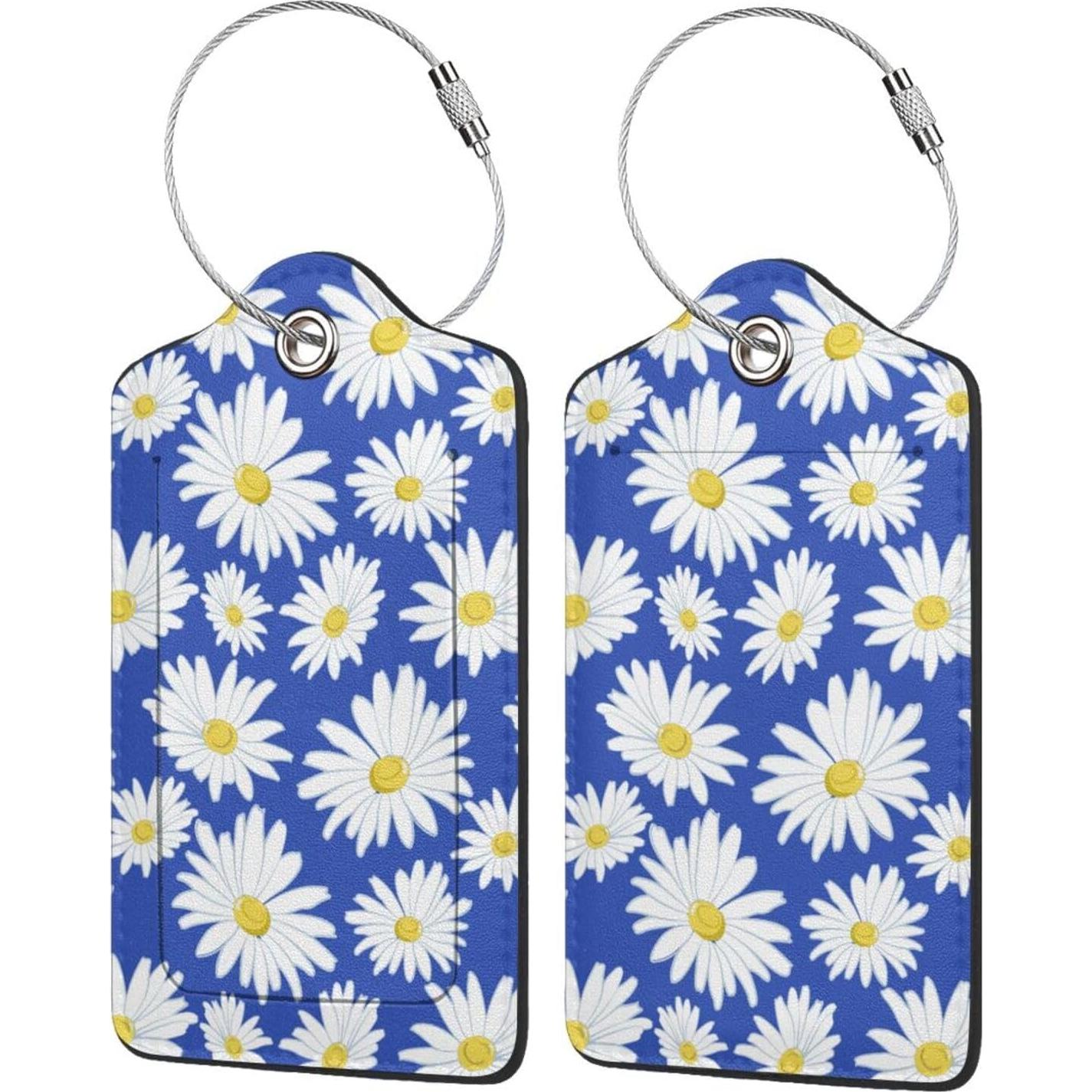 Etiquetas de Equipaje de Cuero Sintético Xovweinp Margarita 11.6x7.3cm