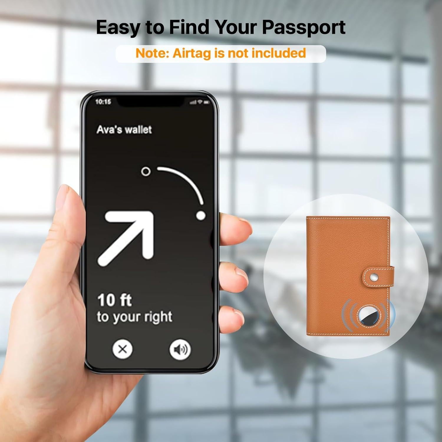 Portafolios de Pasaporte de Cuero Genuino Yours-Beauty Marrón con Bloqueo RFID