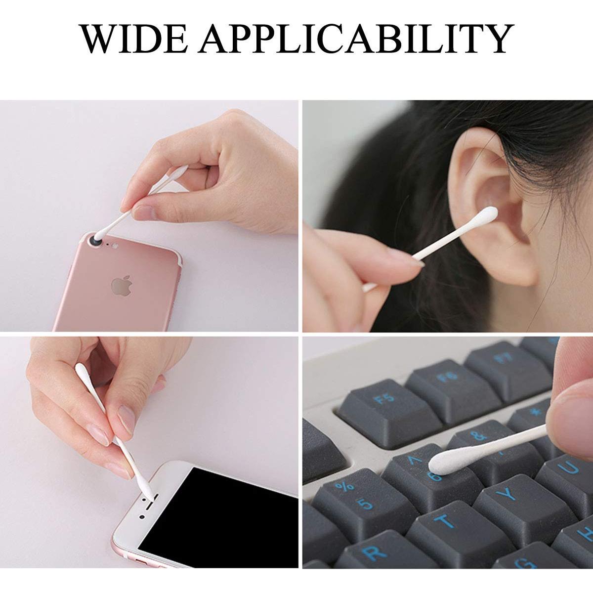 Hisopos de Algodón Sppry - 100 Unidades Doble Punta Redonda