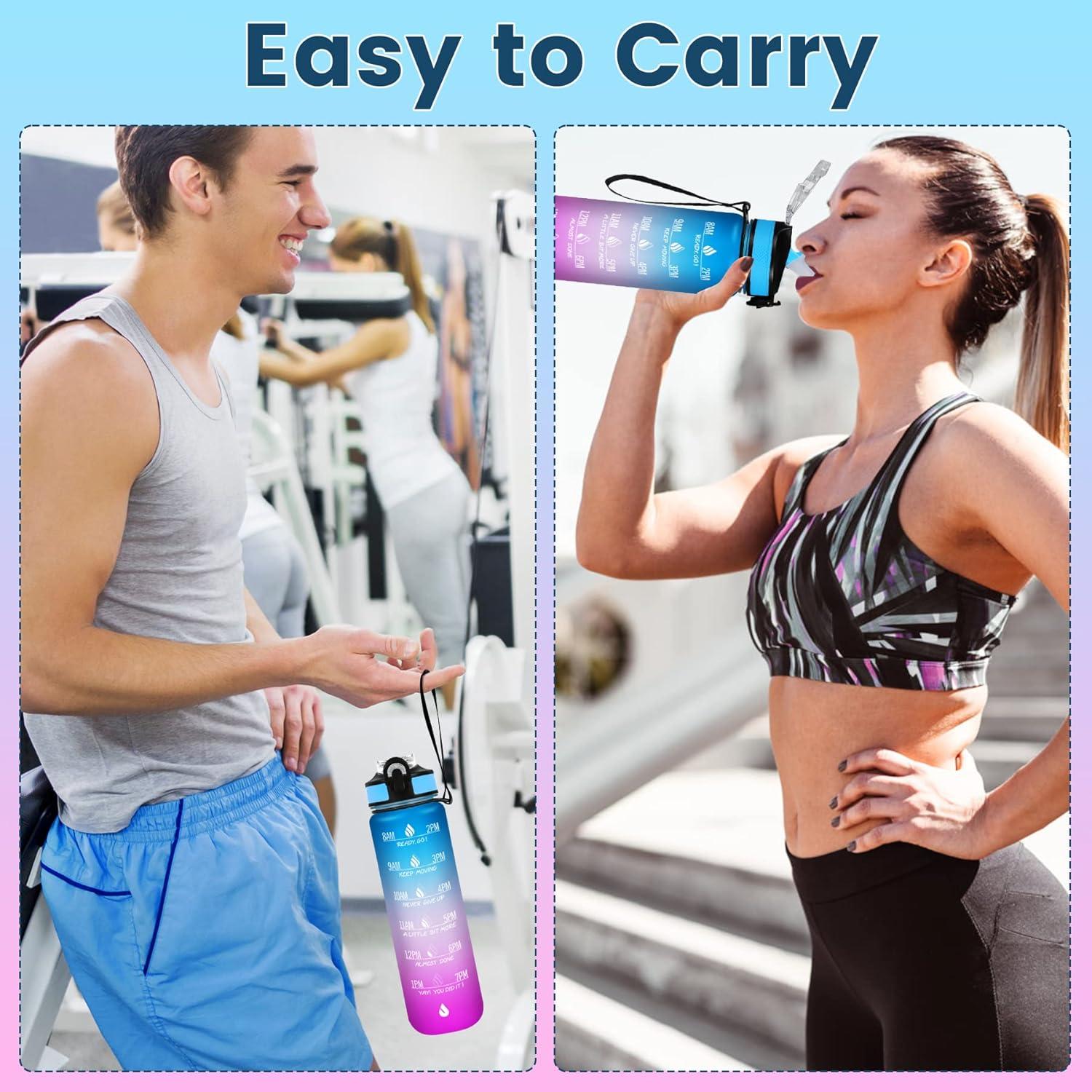 Botella de Agua ZOMAKE 0.95L Motivacional a Prueba de Fugas