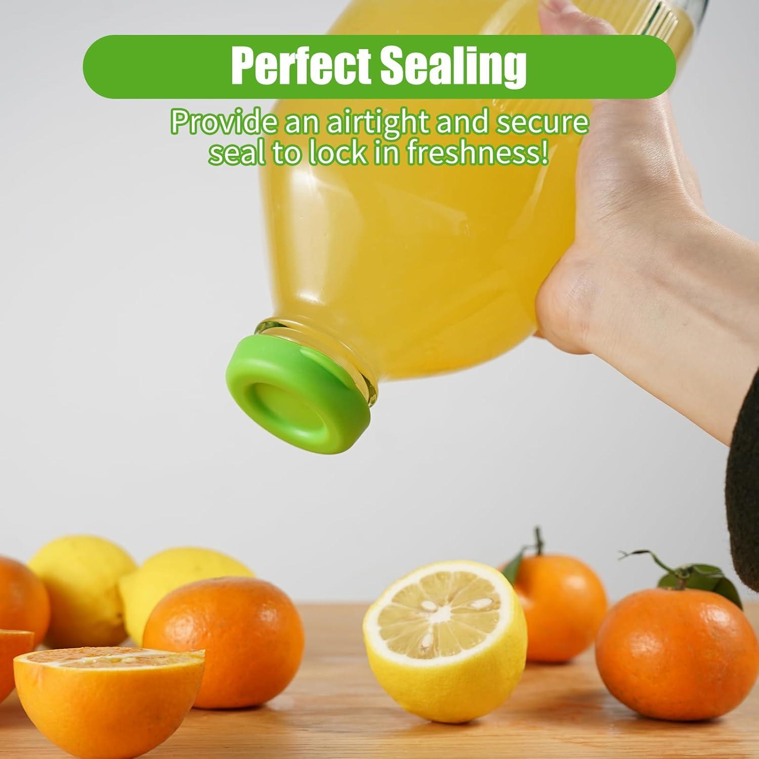 Tapas de Botellas de Silicona GAWBYET 48mm Reutilizables Verde - Paquete de 6