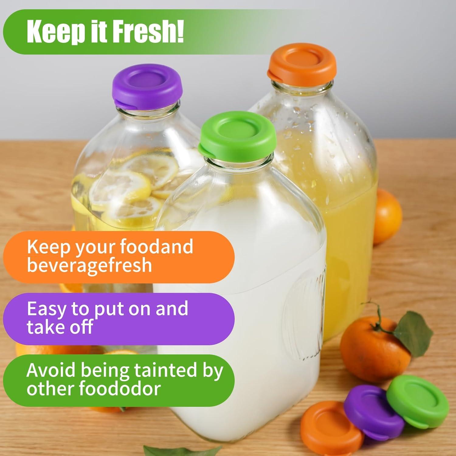 Tapas de Botellas de Silicona GAWBYET 48mm Reutilizables Verde - Paquete de 6