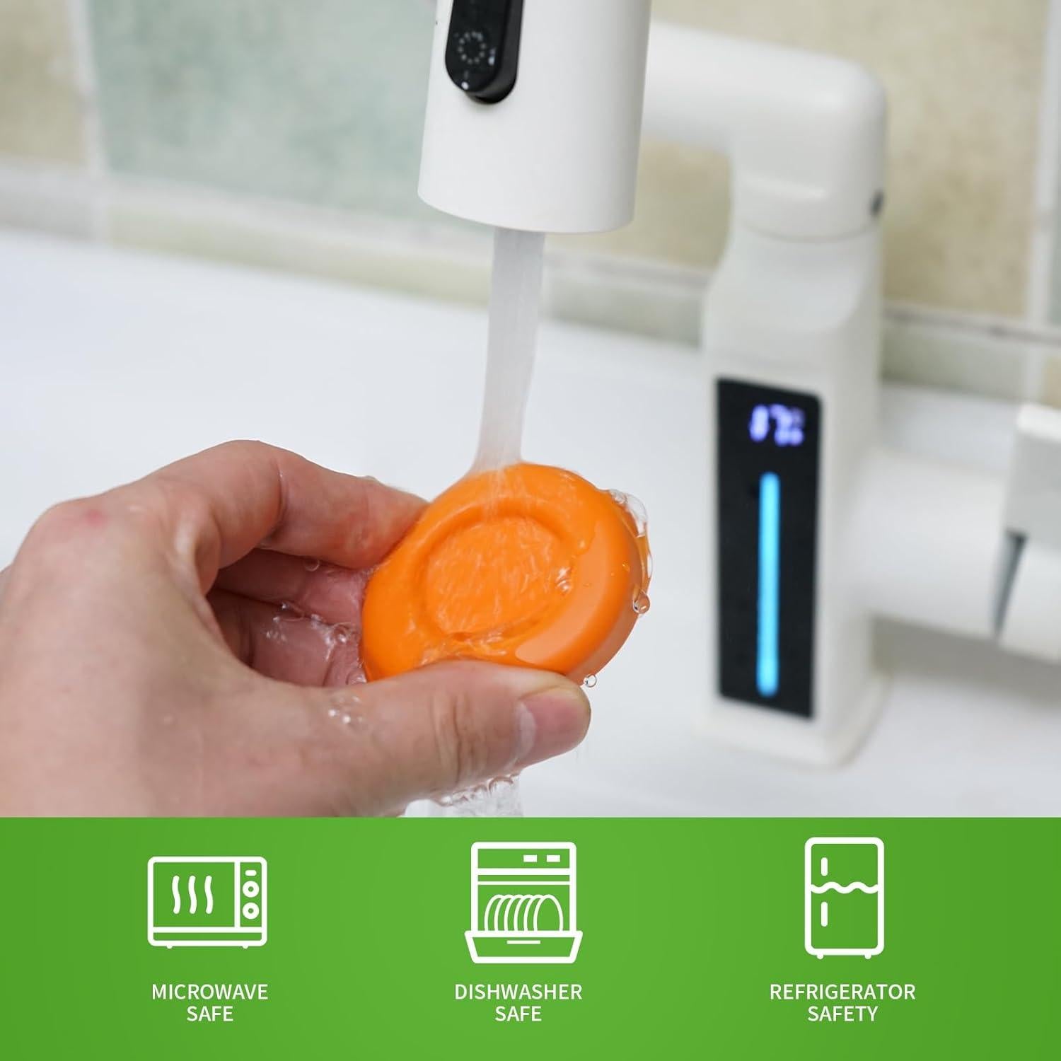 Tapas de Botellas de Silicona GAWBYET 48mm Reutilizables Verde - Paquete de 6