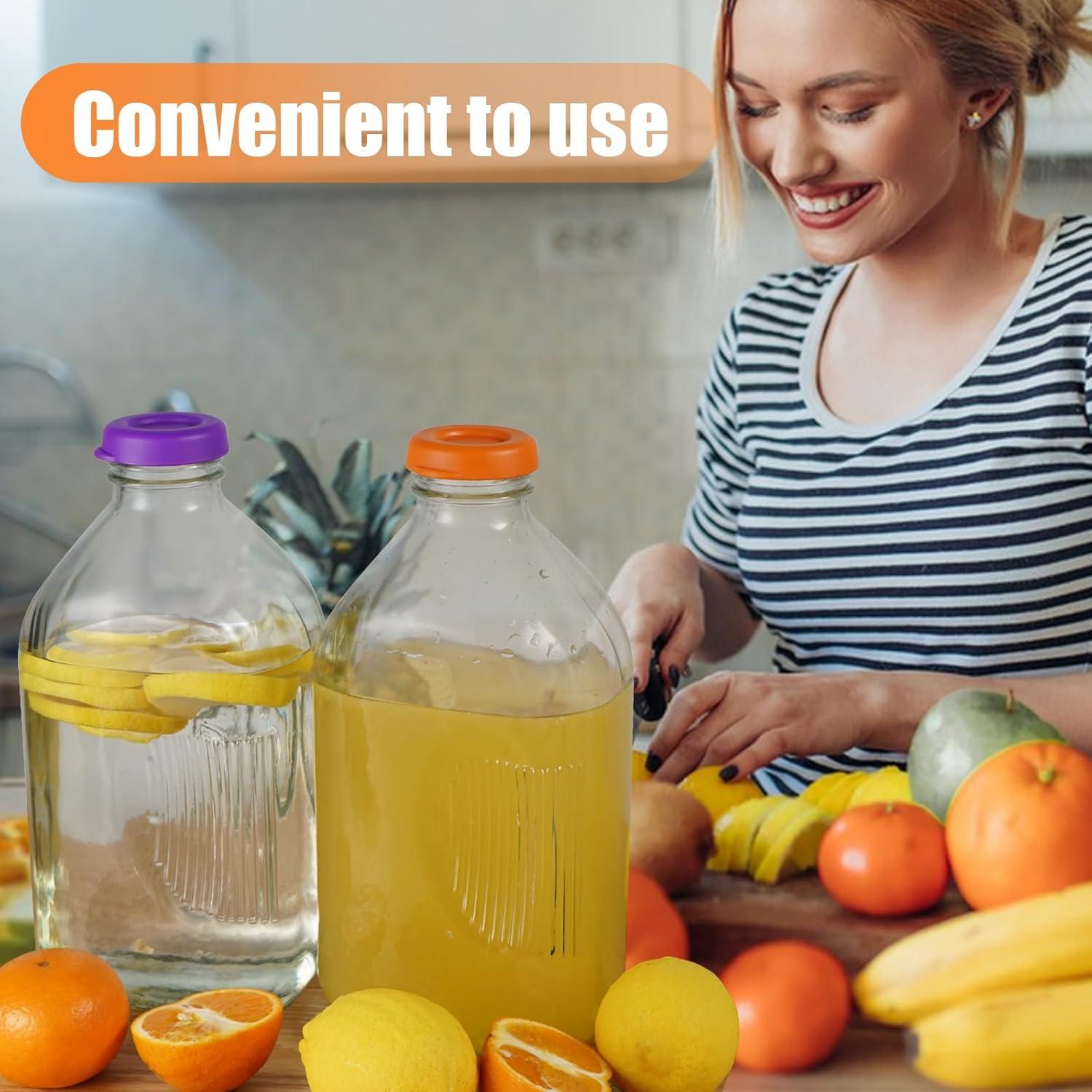 Tapas de Botellas de Silicona GAWBYET 48mm Reutilizables Verde - Paquete de 6